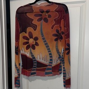Botanical Mirage Mesh blouse